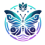 Logo of Tranceformation, showing a stylized butterfly in a circle in cool color gradients